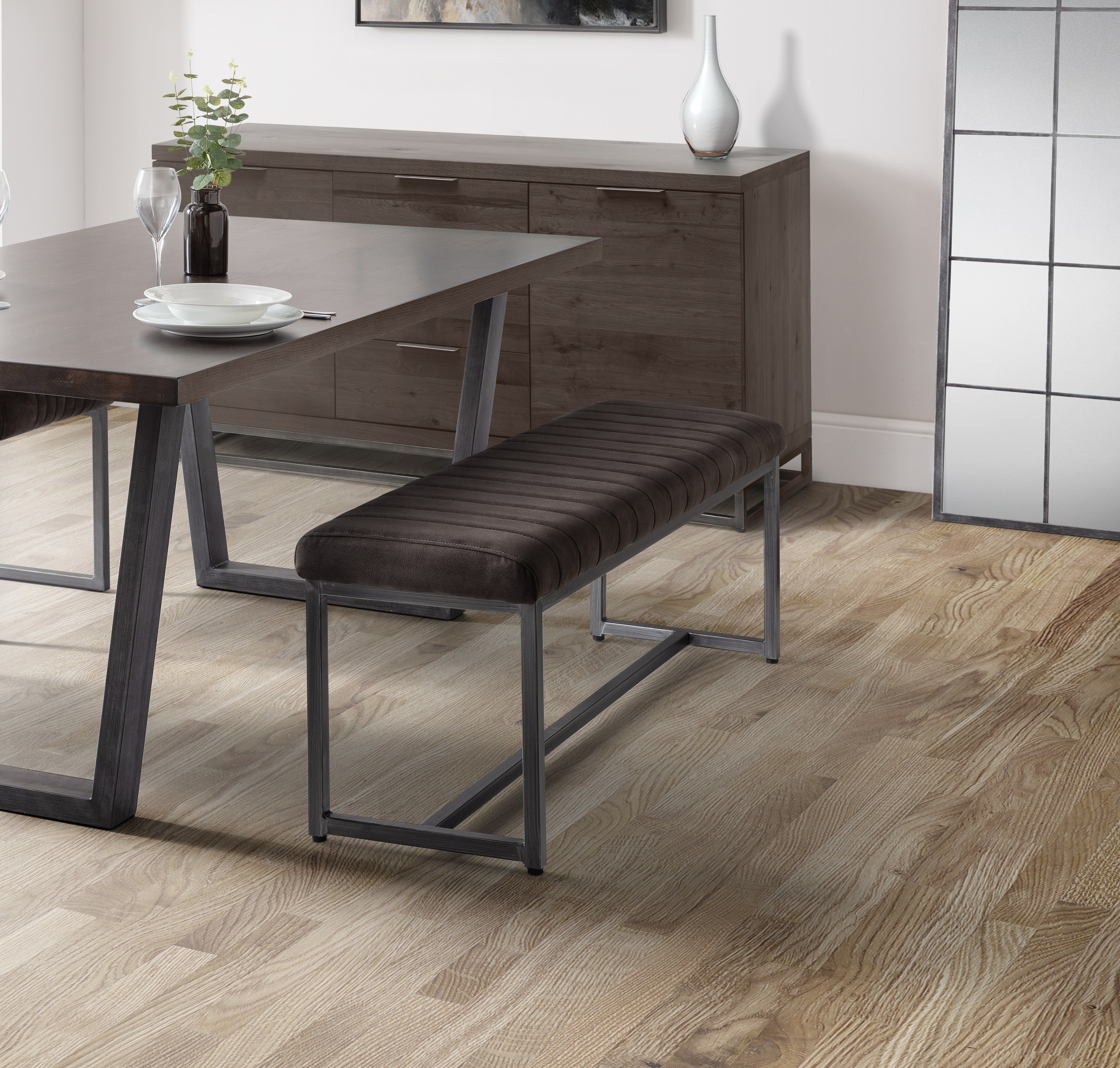 Save space with a dining table bench
