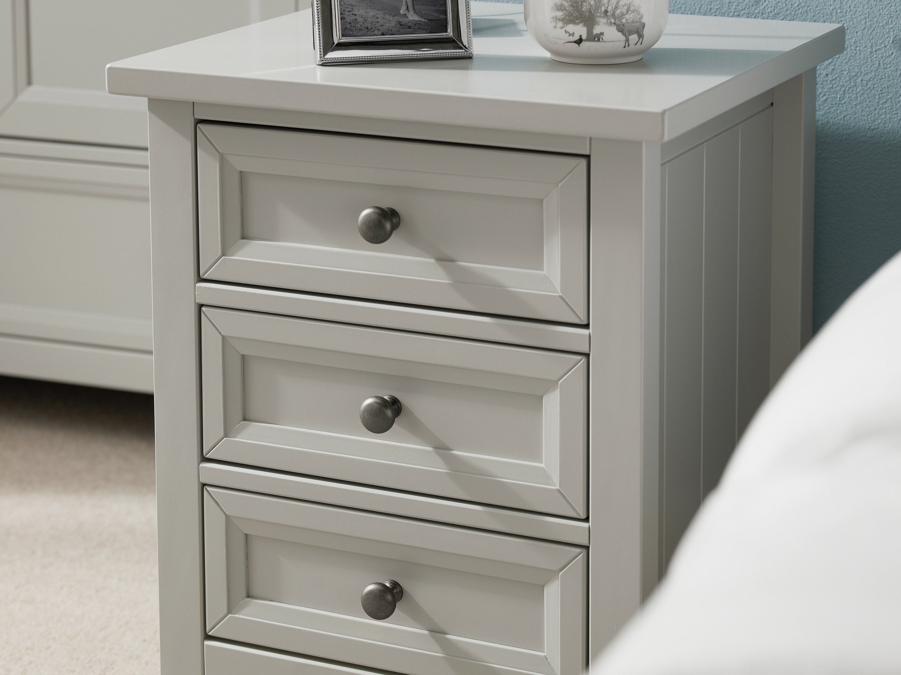Maine 3 Drawer Bedside Table
