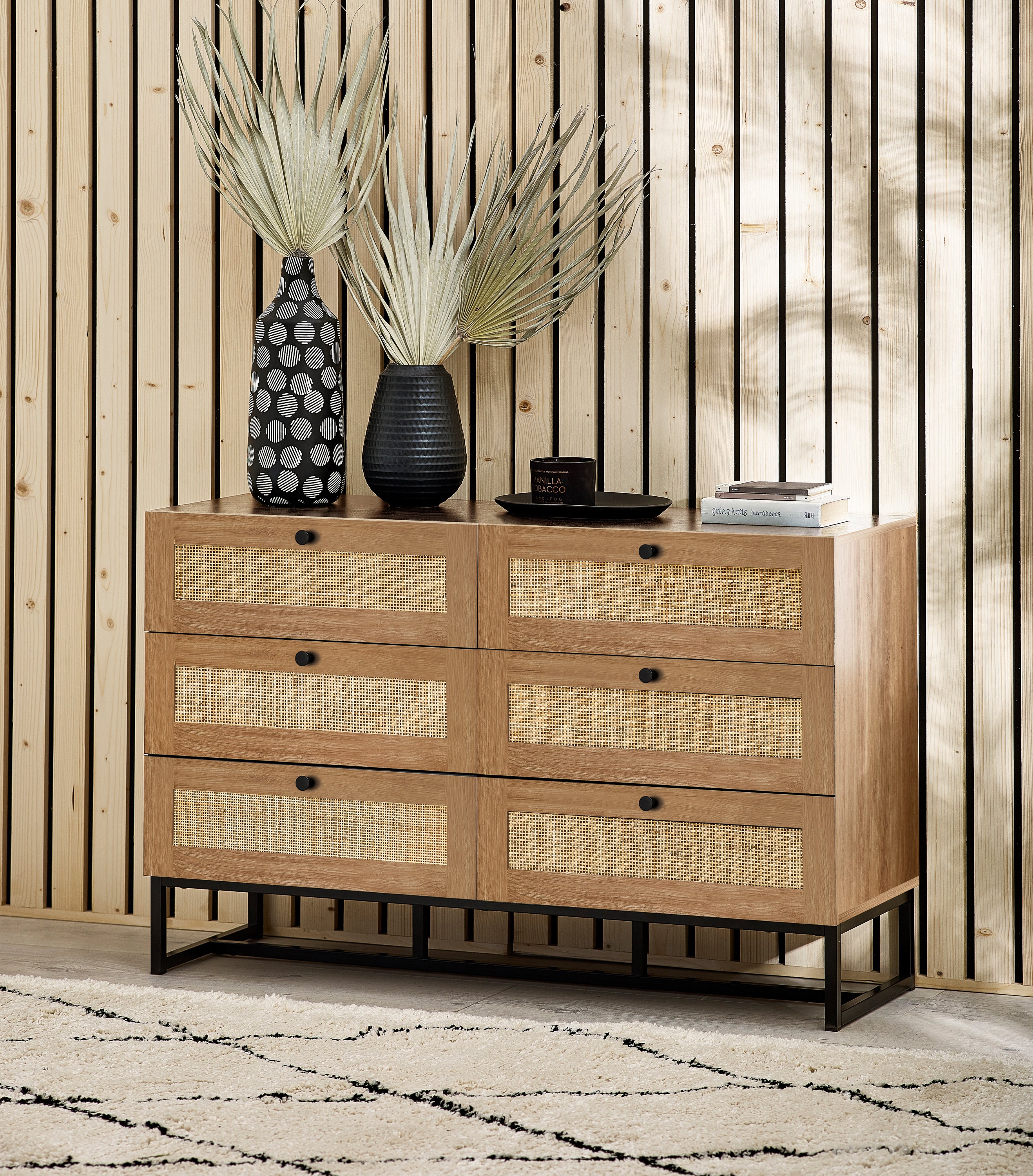 Osaka Wide Chest of 6 Drawers