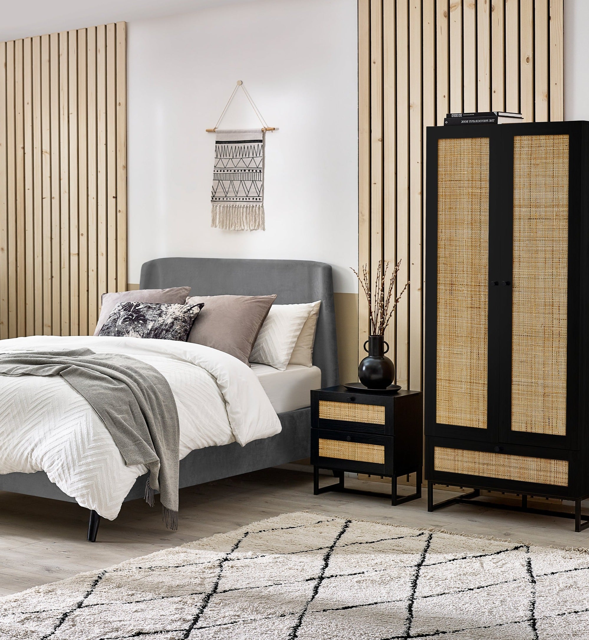 Basel Curved Velvet Bed