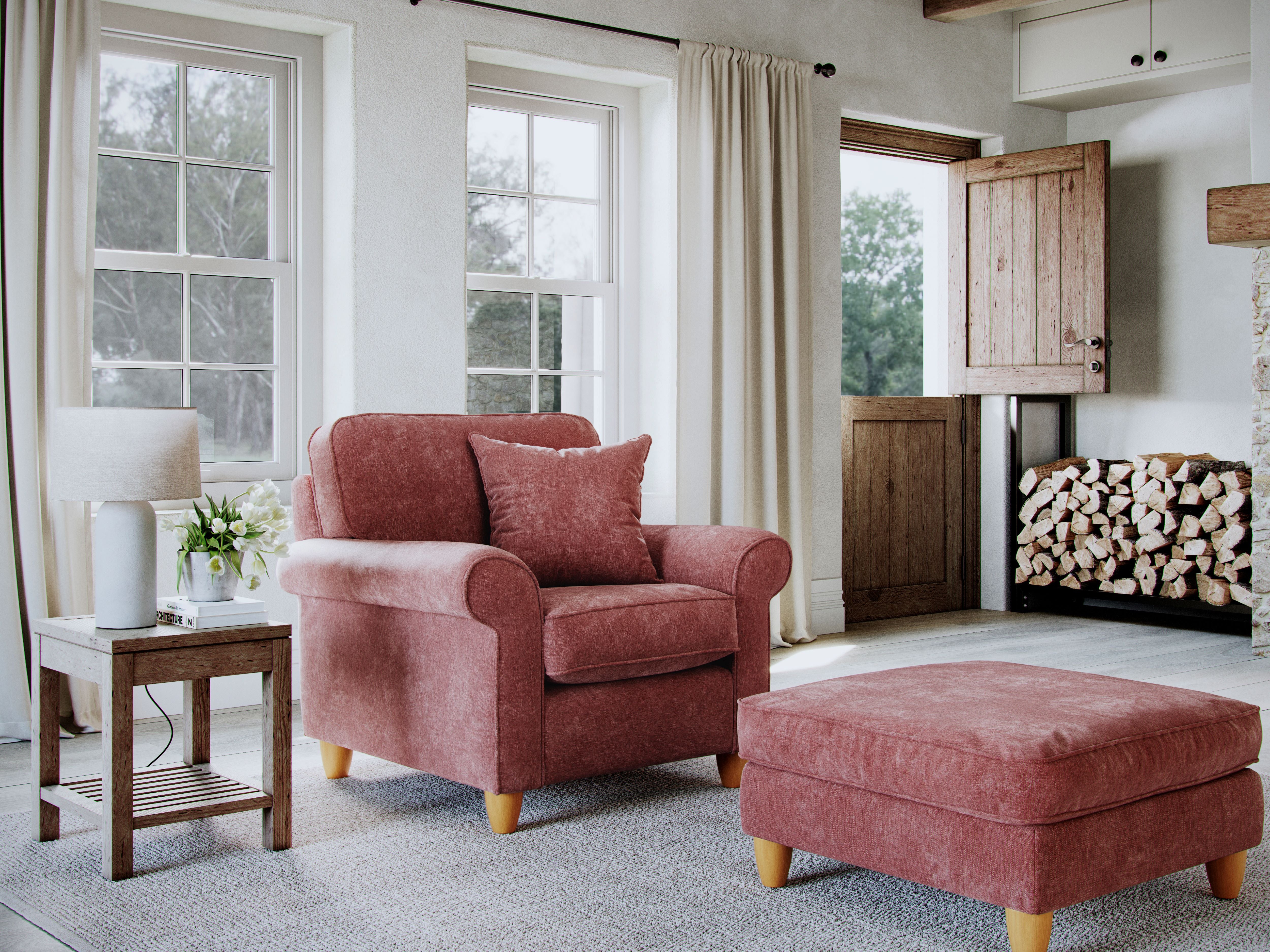Dorchester Armchair – Flock Fig - Main Image