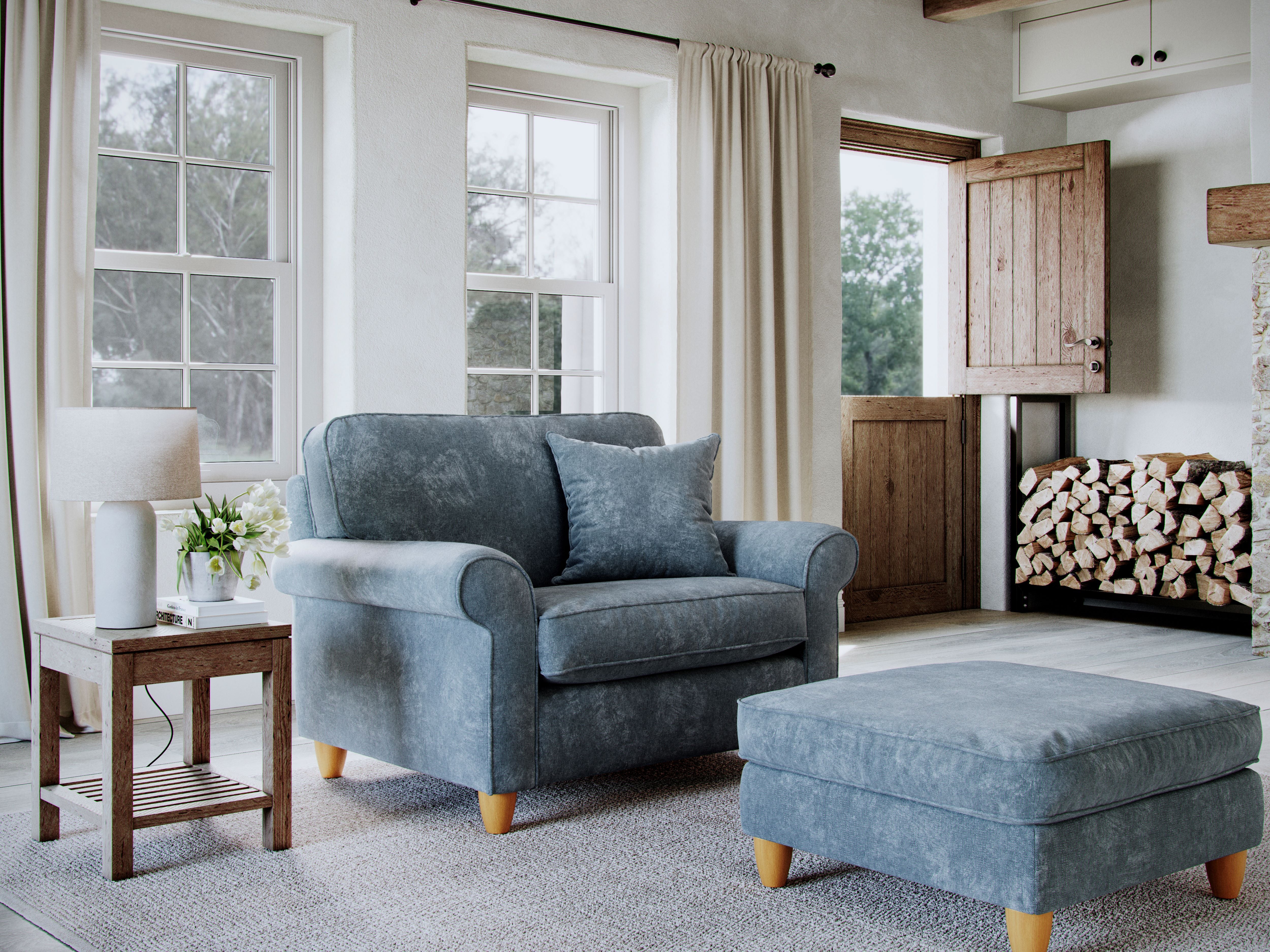 Dorchester Snuggle Chair – Flock Fig - Main Image