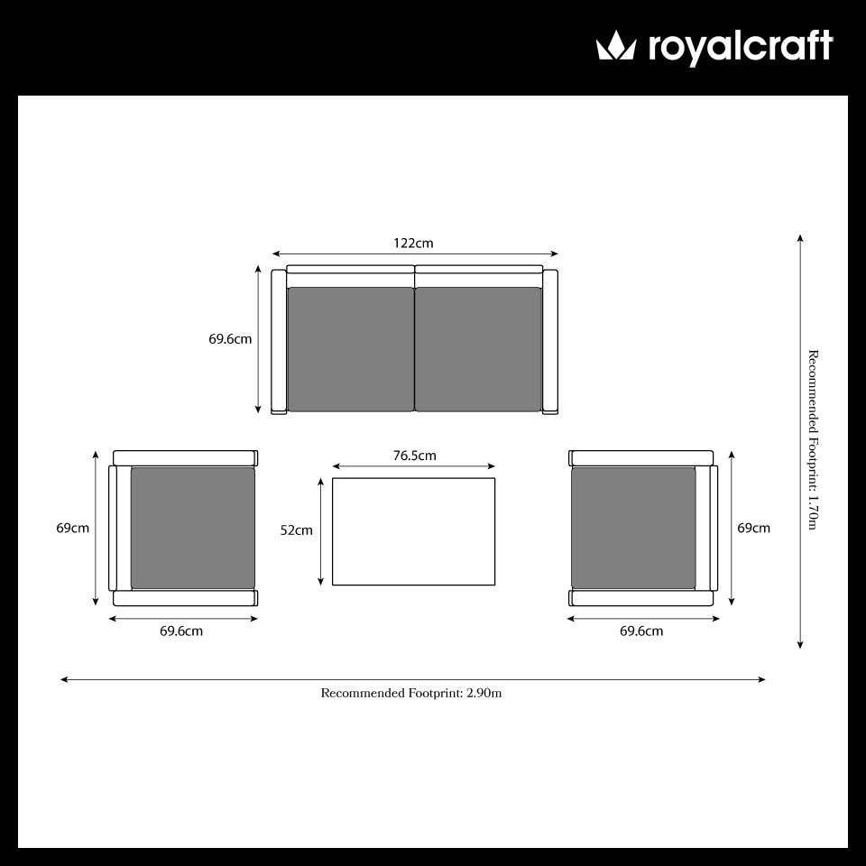 Faro Grey 4 Seater Conversation Set
