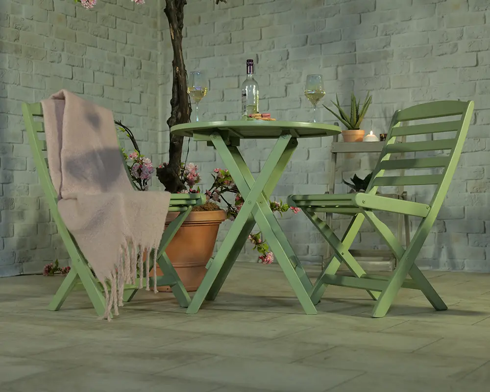 Porto Green Folding Bistro Set