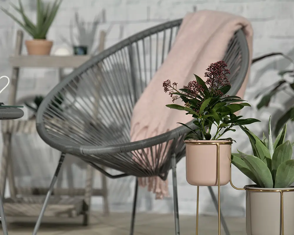 Monaco Grey Egg Chair Bistro Set