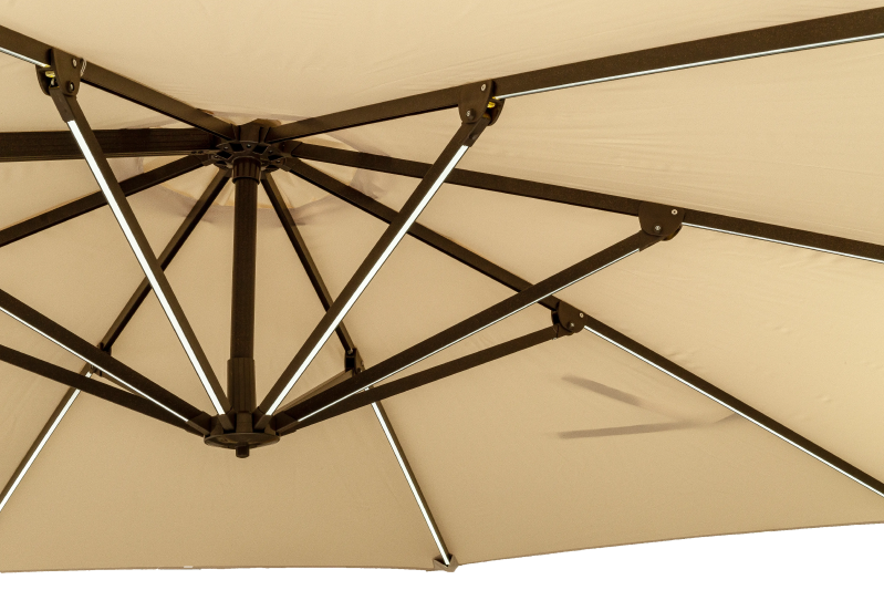 Ivory Parasol with LED strip lights