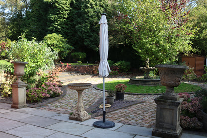 Ivory Crank & Tilt Parasol with LED Strip Lights