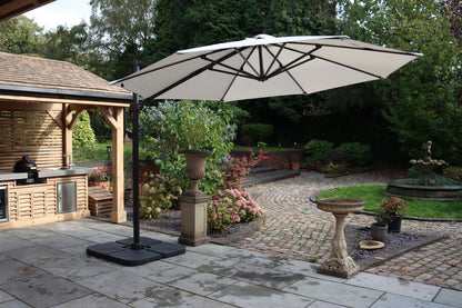 Ivory Parasol with LED strip lights