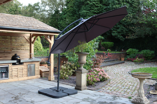 Grey Deluxe Rotational Cantilever Parasol