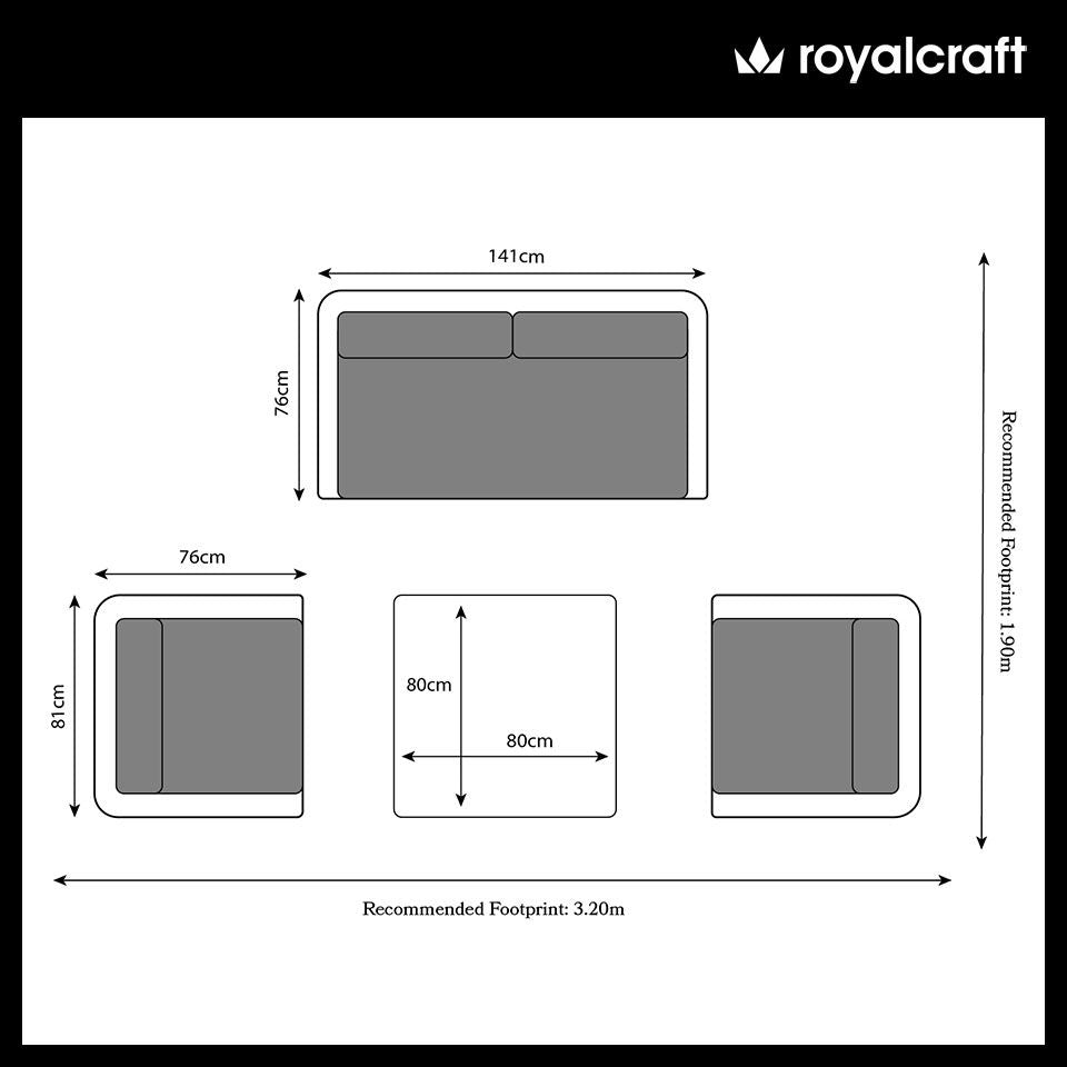 Milan 4pc Sofa Lounging Coffee Set