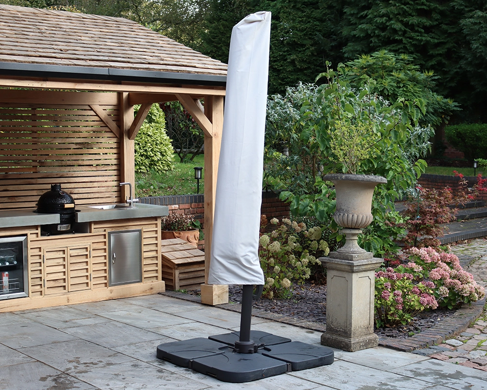 Ivory Parasol with LED strip lights
