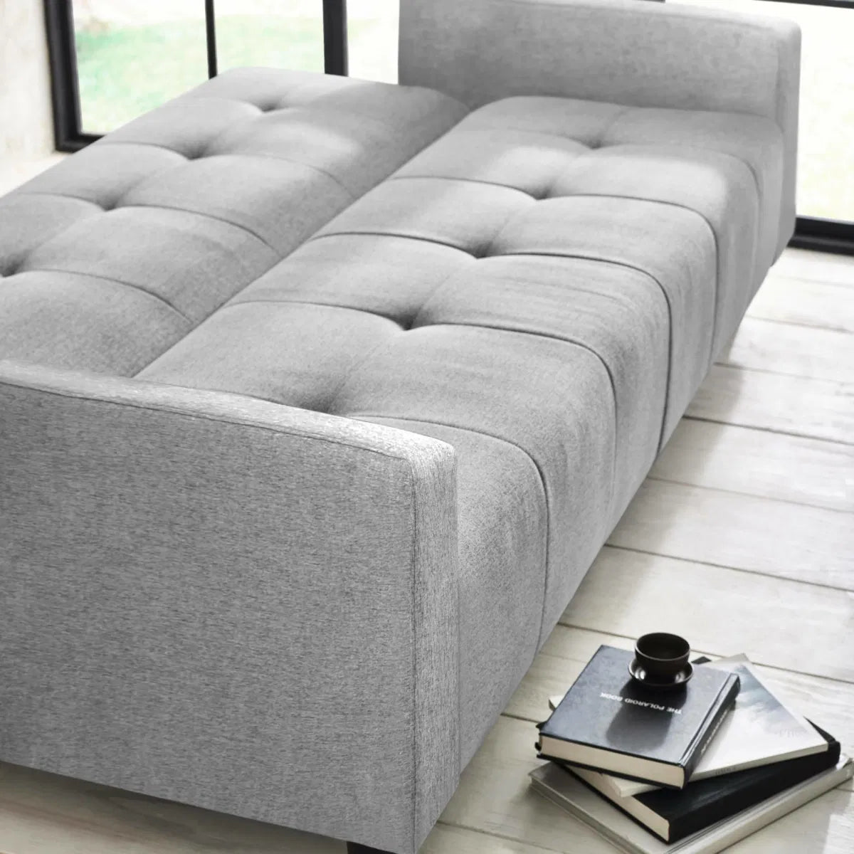 Alfie 3 Seater Grey Linen Storage Sofa Bed
