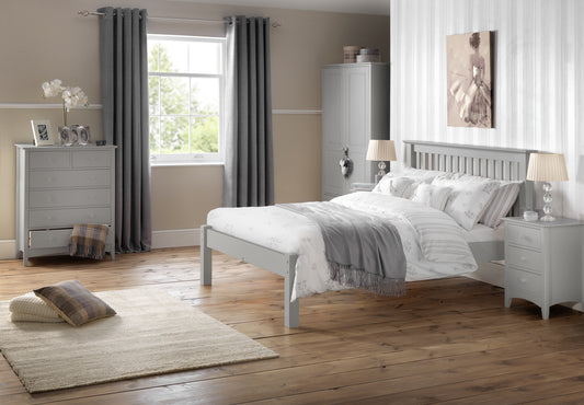 Oxford Low Foot Double Bed Dove Grey