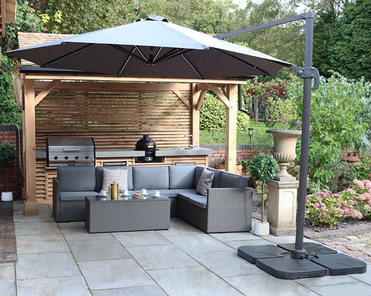 Berlin Six Seater Corner Lounging Set in Grey