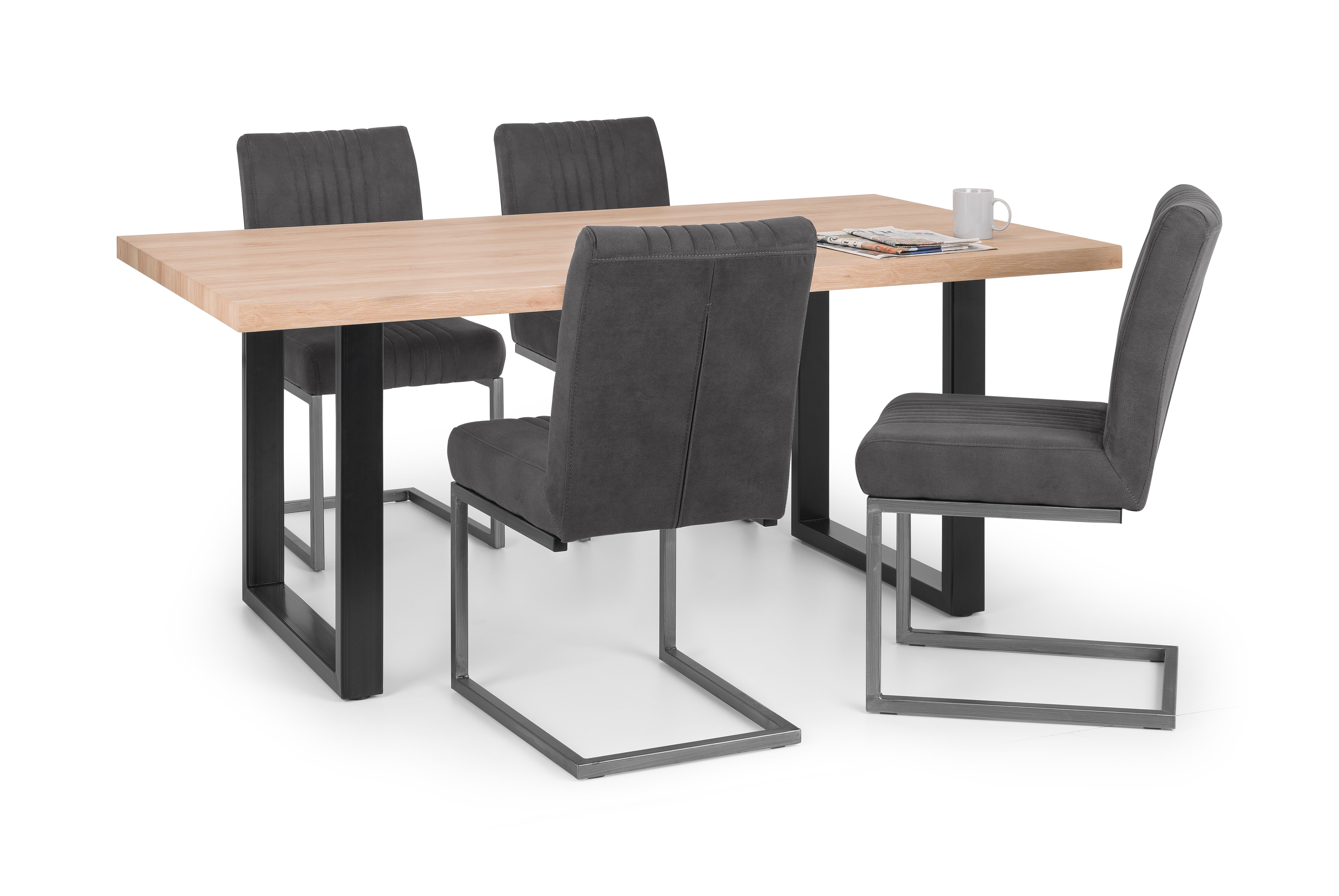 Pair of Brooklyn Dining Chairs Charcoal Grey