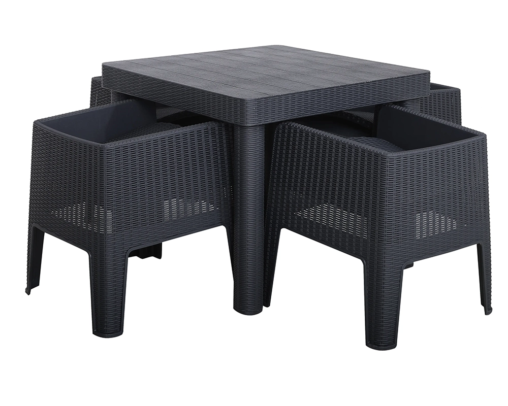 Faro Black 4 Seater Square Dining Set