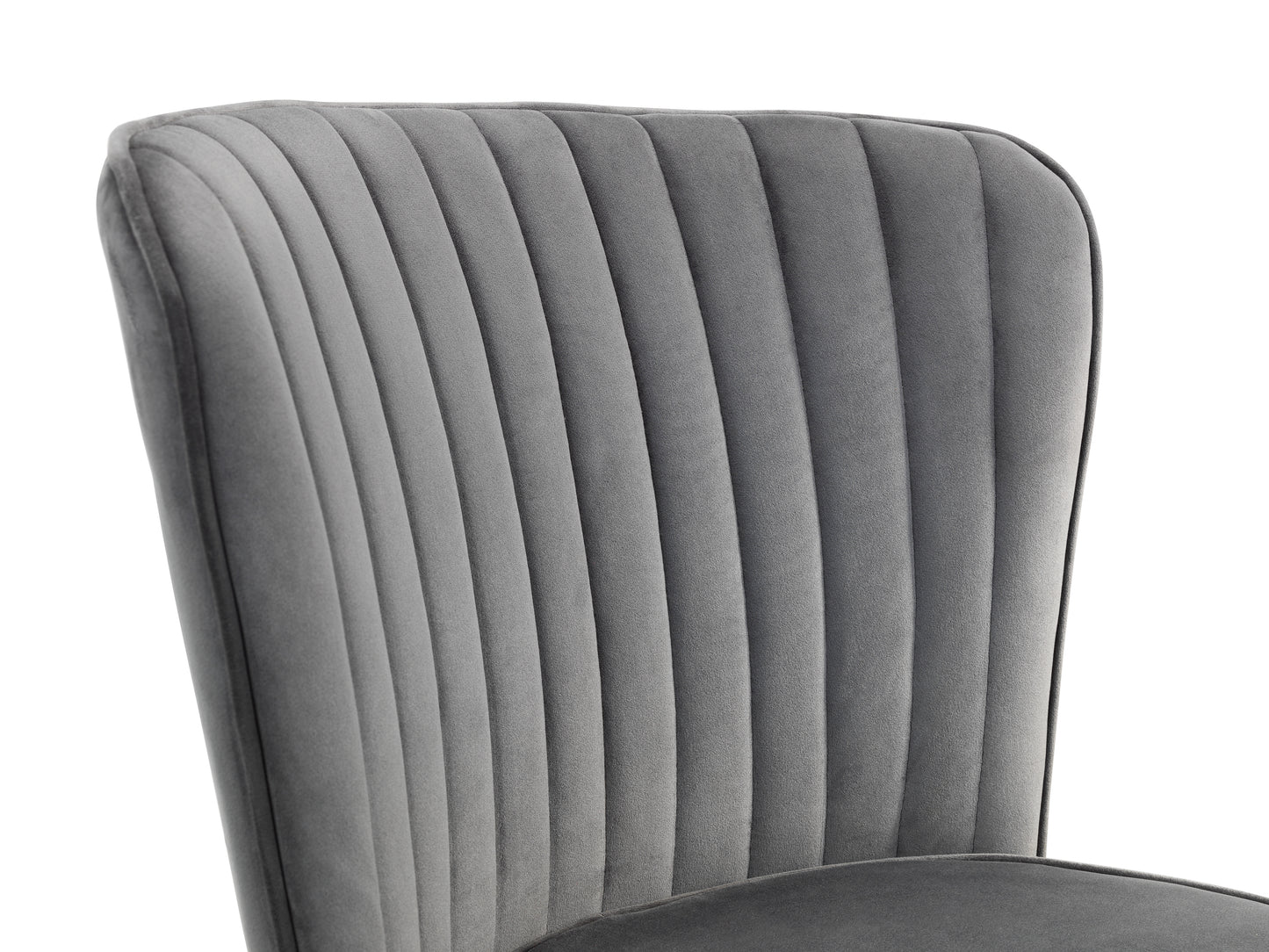 Pair of Louvre Dining Chairs Grey Velvet