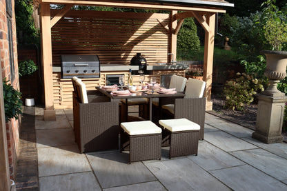 Cannes Brown 8 Seater Cube Set