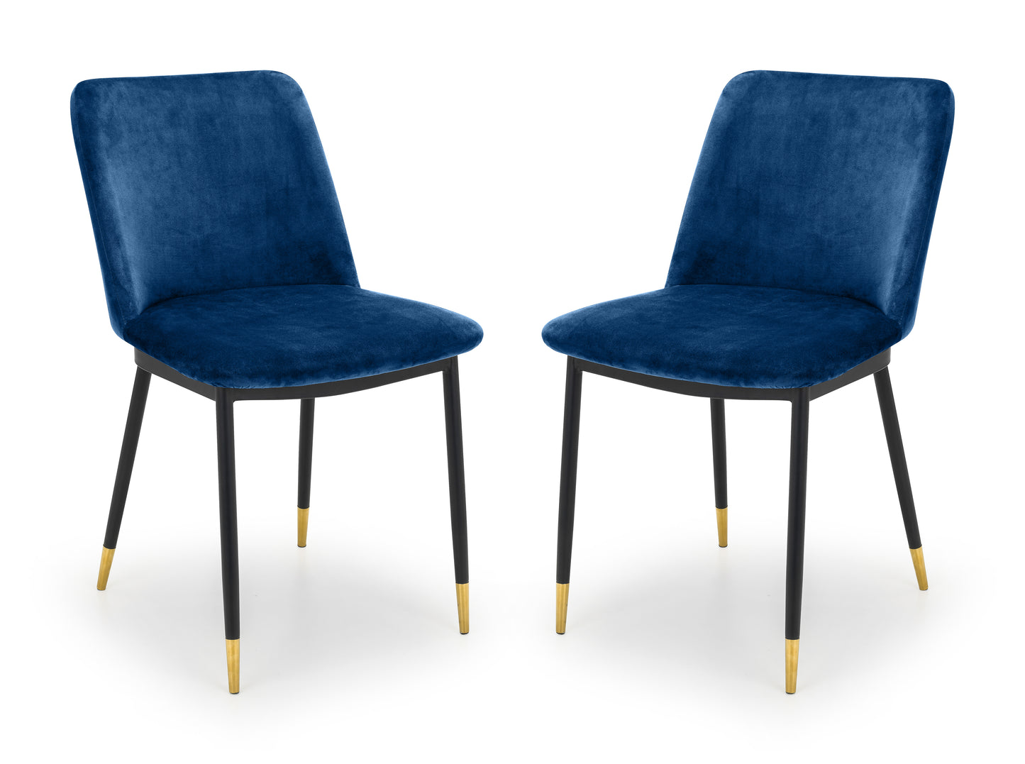 Pair of Nimes Dining Chairs Blue Velvet