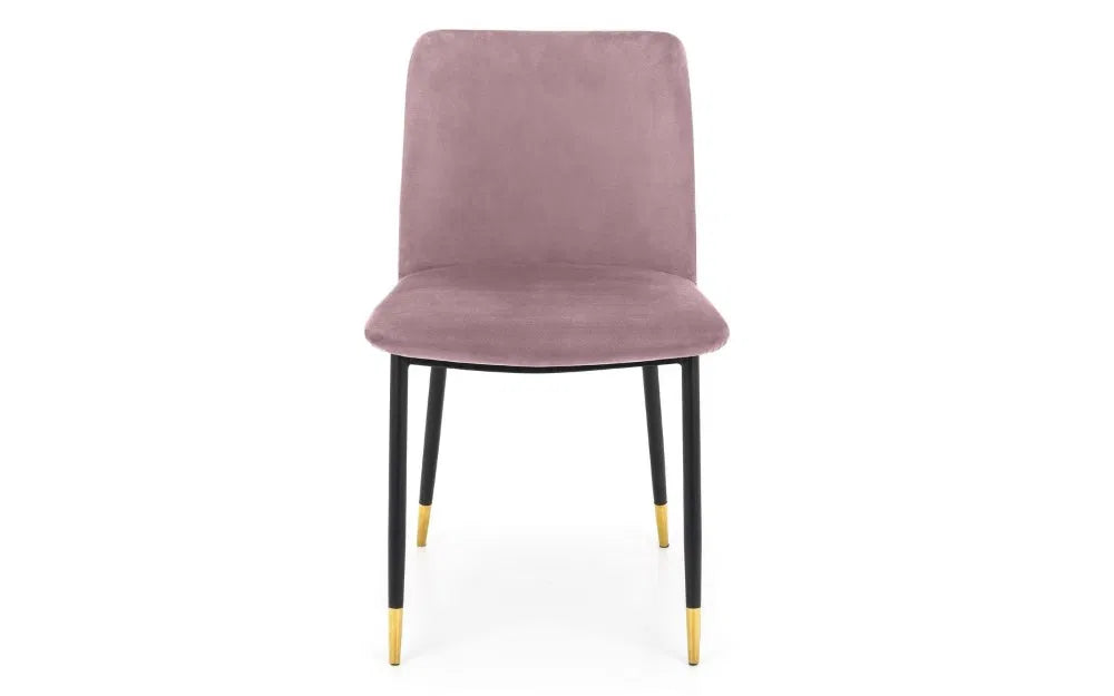 Pair of Delaunay Dining Chairs Rose Velvet