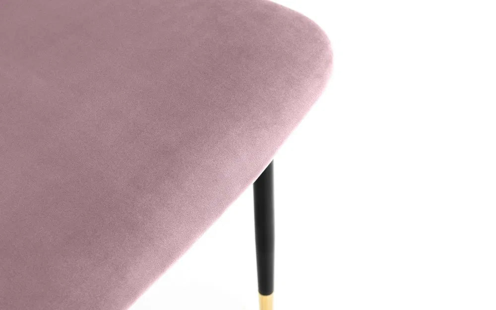Pair of Delaunay Dining Chairs Rose Velvet