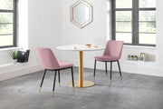 Pair of Delaunay Dining Chairs Rose Velvet