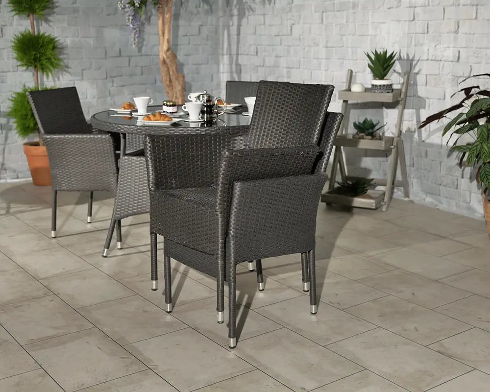 Malaga 4 Seater Round Dining Set