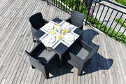Faro Black 4 Seater Square Dining Set