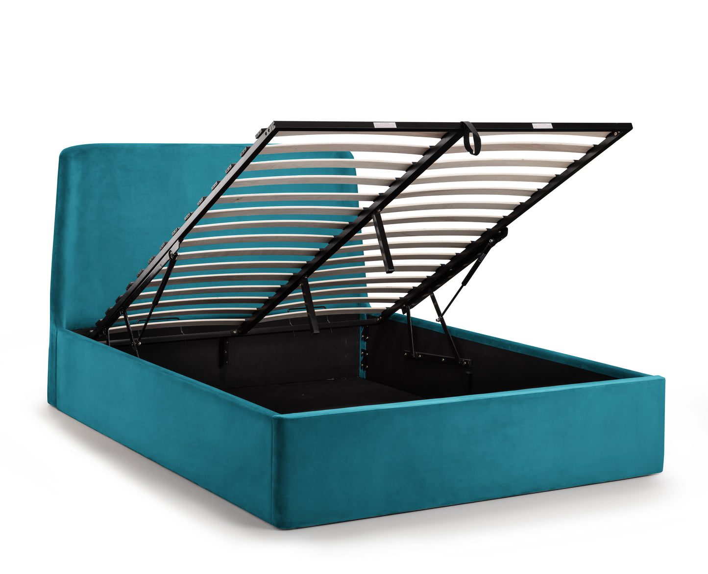 Basel Ottoman Double Bed Teal Velvet