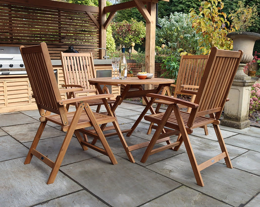 Brooklyn Table with 4 x Manhattan Recliner Armchairs