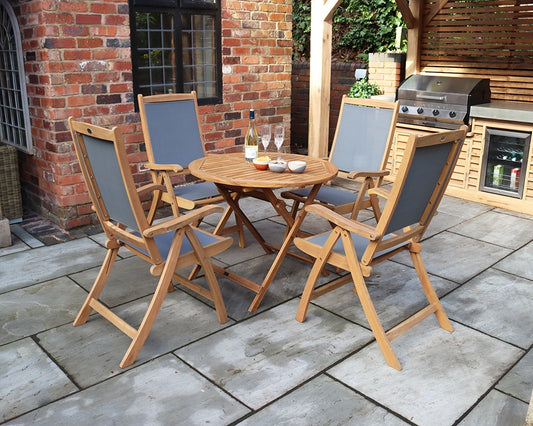 Brooklyn Table & 4 x Henley Grey High Back Armchairs