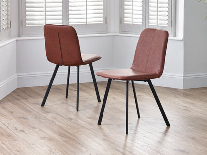 Pair of Amsterdam Dining Chairs Brown