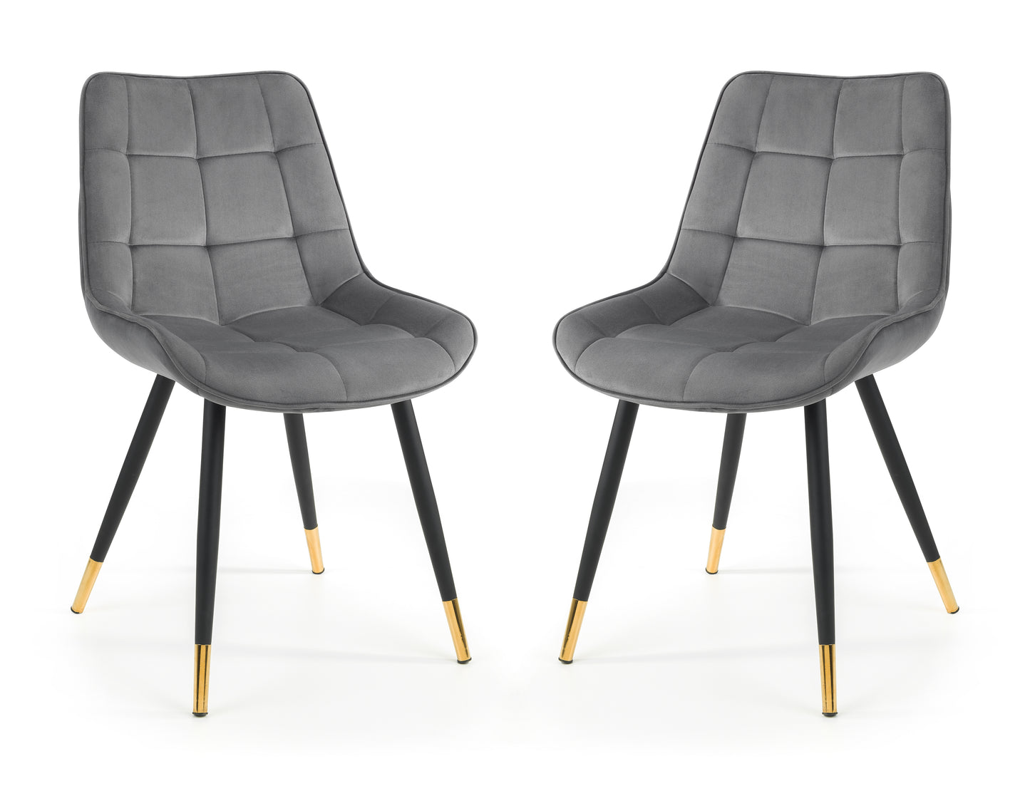 Pair of Hawkshead Chairs Grey Velvet