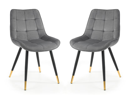 Pair of Hawkshead Chairs Grey Velvet