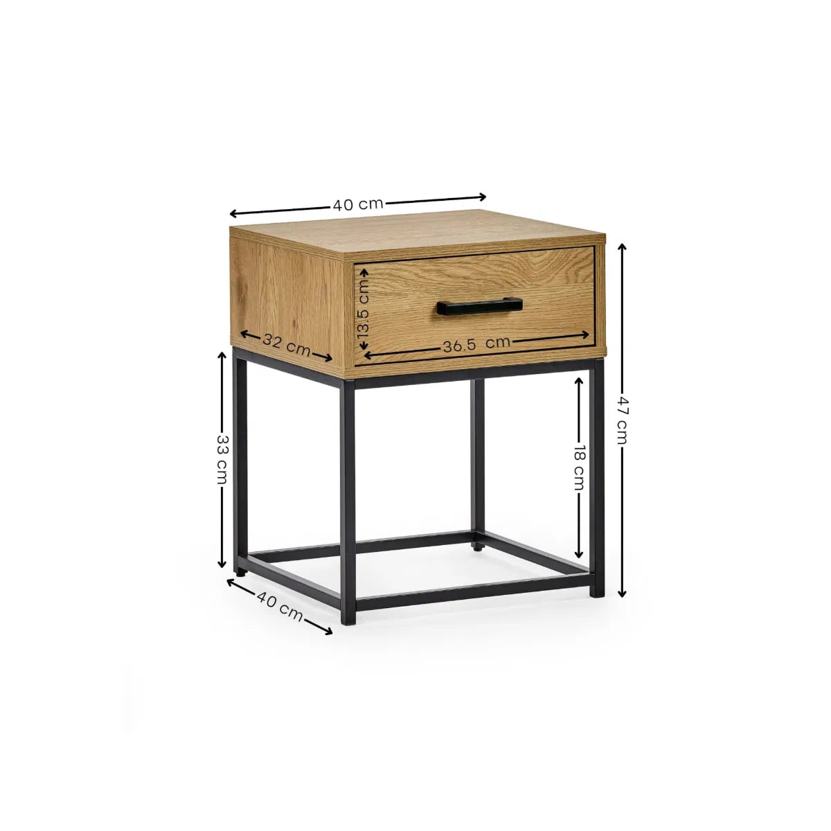 Harlow 1 Drawer Bedside Table