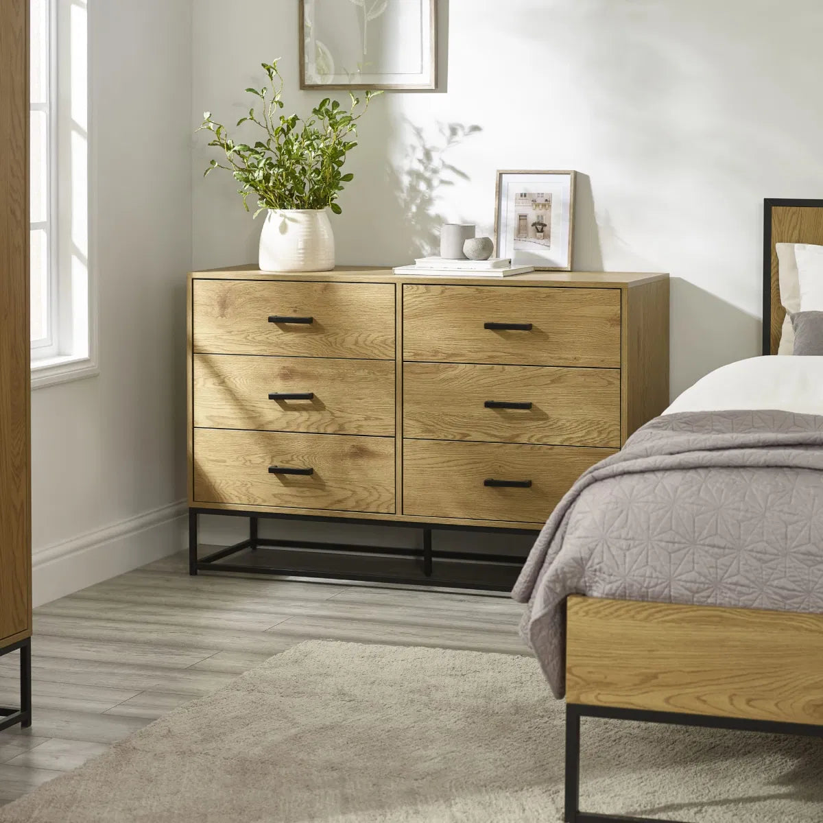 Harlow Wide Chest of 6 Drawers