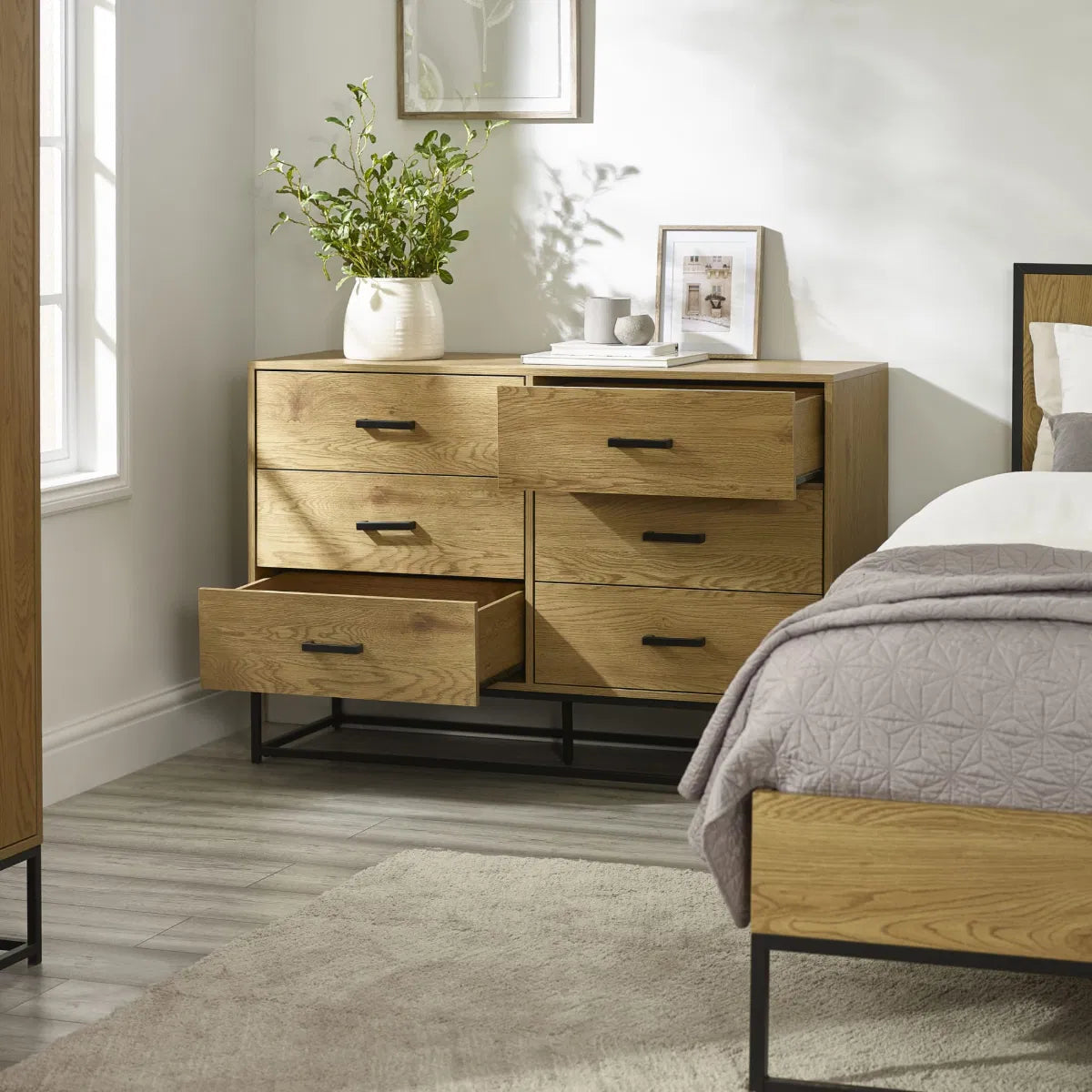 Harlow Wide Chest of 6 Drawers