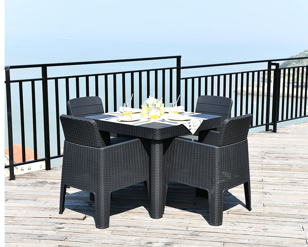 Faro Black 4 Seater Square Dining Set