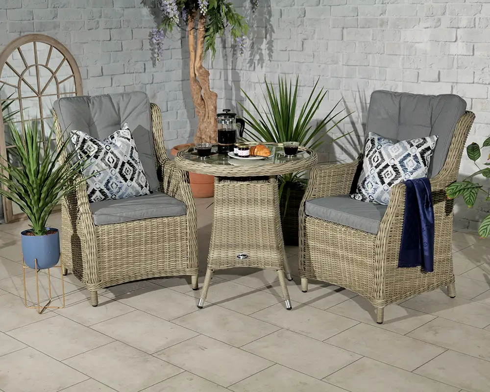 Wentworth 2 Seater Highback Round Bistro Set