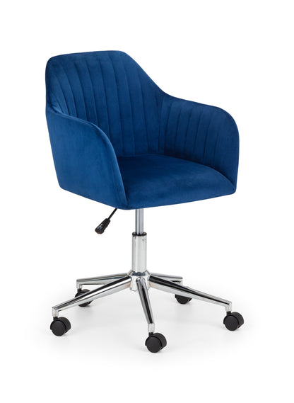 Evora Velvet Swivel Chair Blue