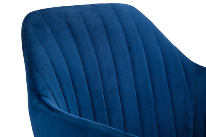 Evora Velvet Swivel Chair Blue