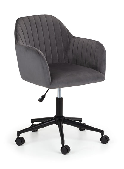 Evora Velvet Swivel Chair Grey