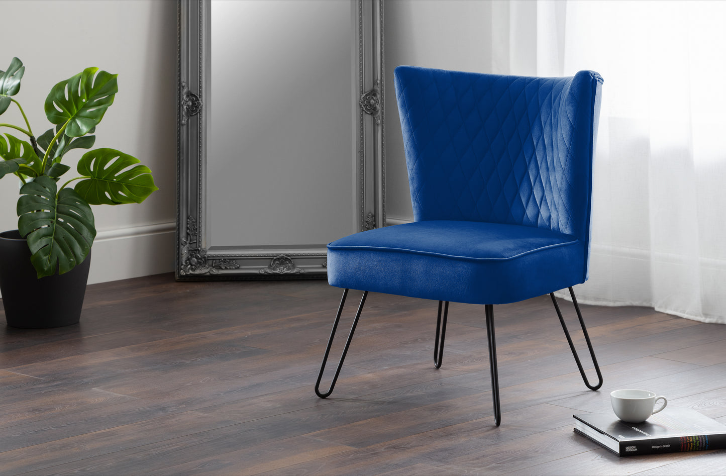 Pair of Valencia Chairs Blue Velvet