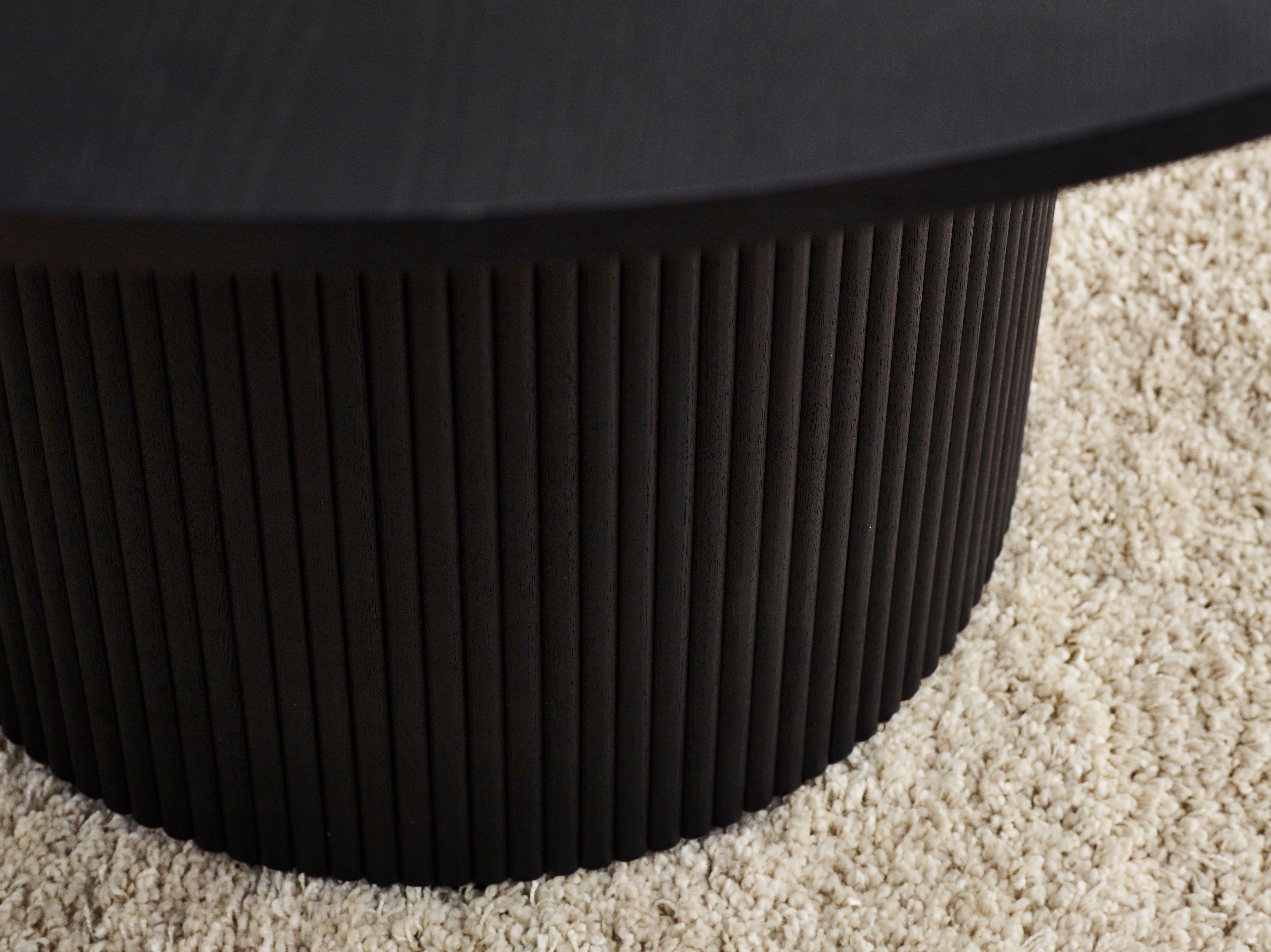 Marino Black Fluted Round Dining Table