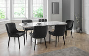 Pair of Luxe Dining Chairs Grey Velvet