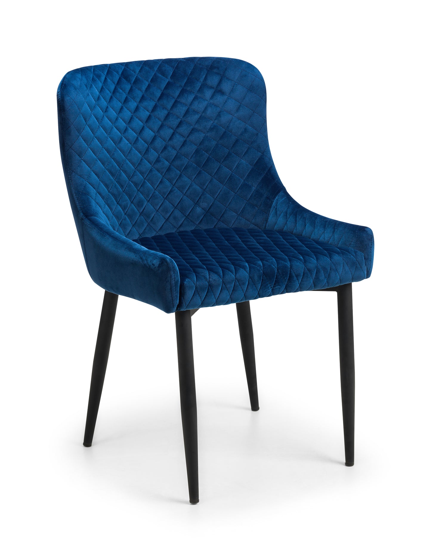 Pair of Madrid Dining Chairs Blue Velvet