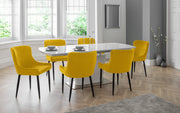 Pair of Luxe Dining Chairs Mustard Velvet