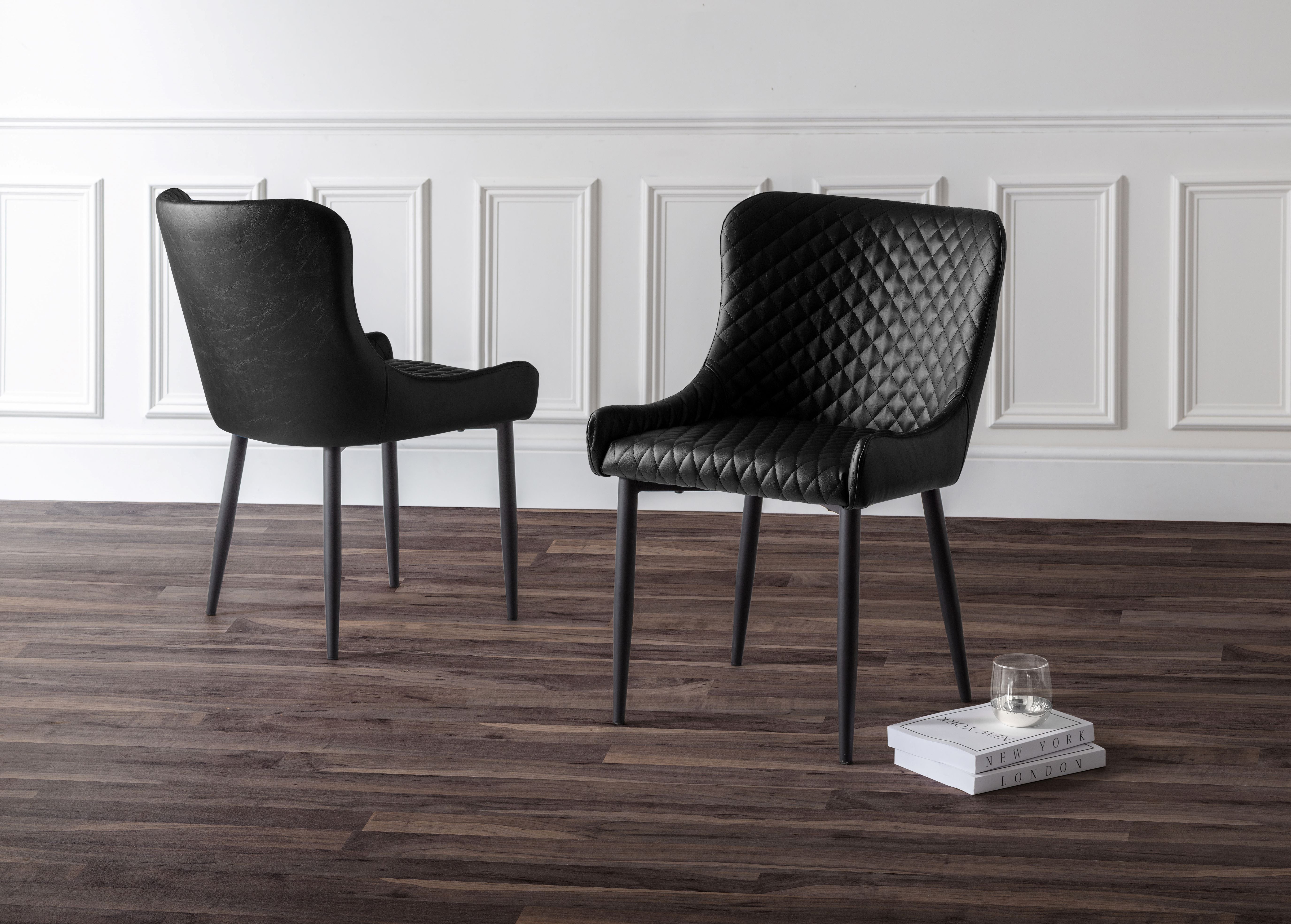 Pair of Madrid Dining Chairs Antique Black