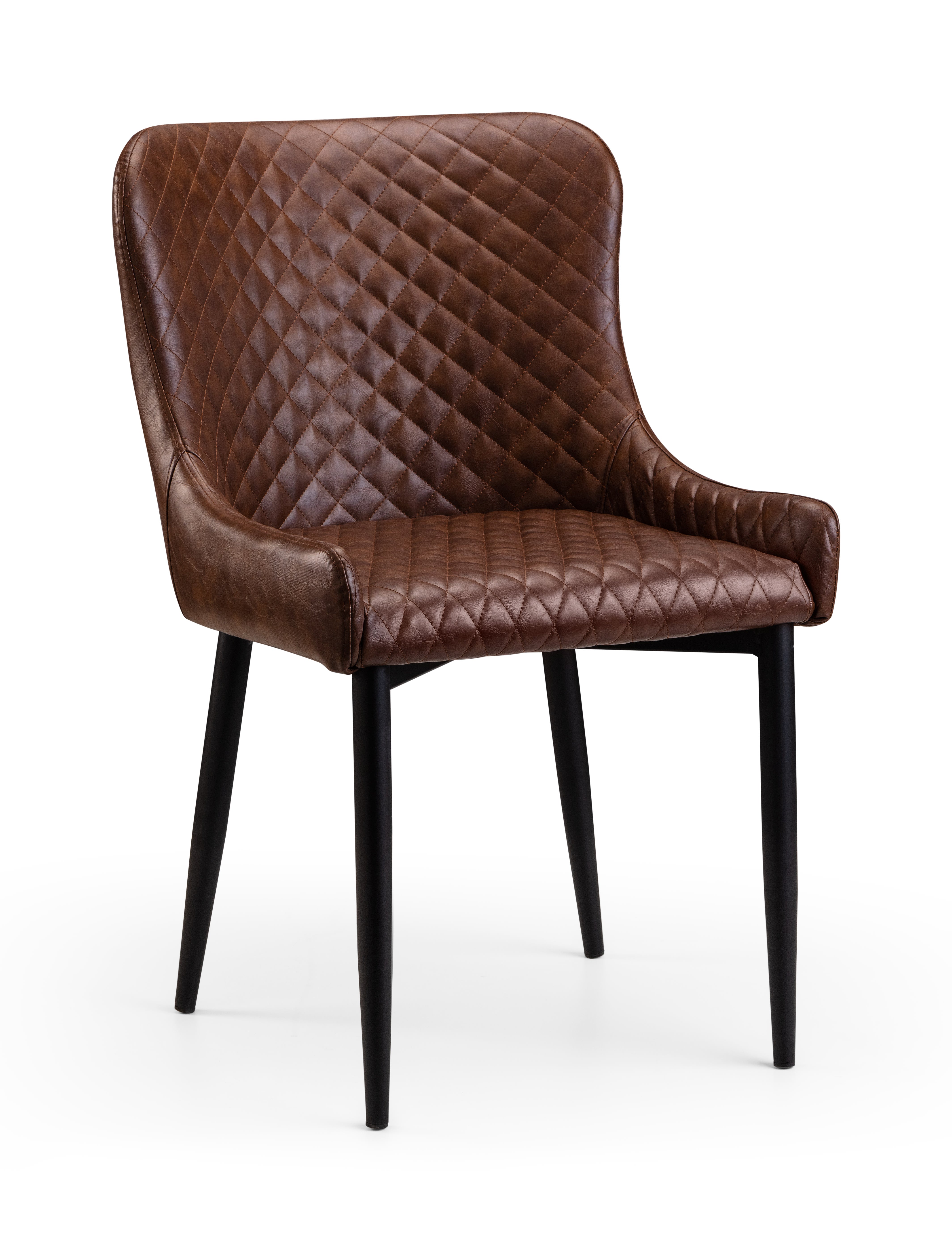 Pair of Luxe Dining Chairs Antique Brown