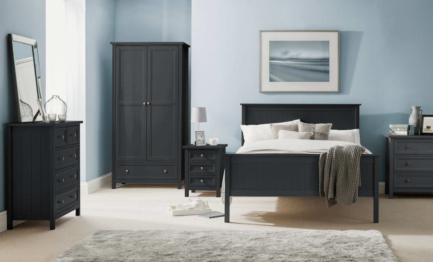 Albany Bedside Table Anthracite